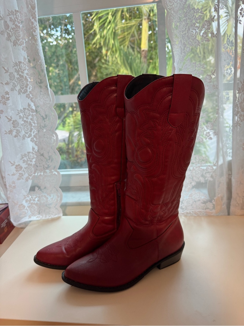 Red Women's Western Cowboy Boots - Classic Tall Shaft